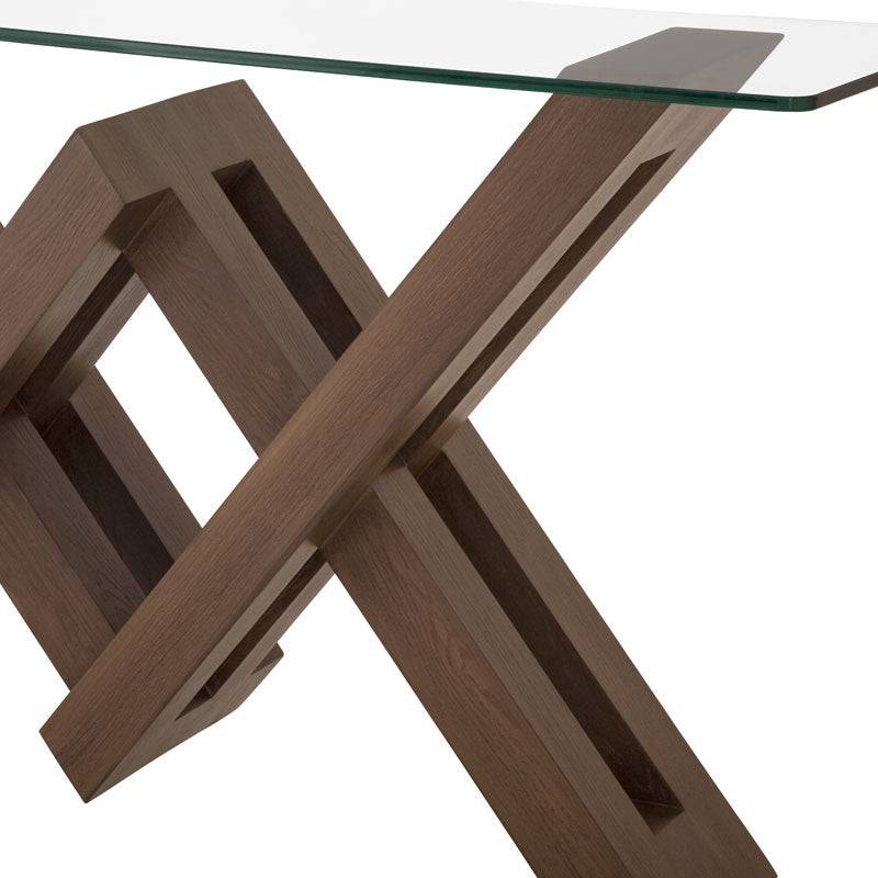 Juego de comedor Vemer de 10 piezas con consolas de madera oscura, ideal para decorar y organizar el comedor.
