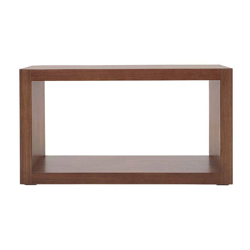 Consola Berne Made de estilo moderno en madera de nogal, 140 cm de ancho, 80 cm de alto y 40 cm de fondo, en acabado de chapa de nogal