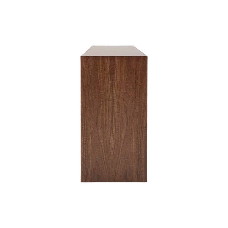 Consola Berne Made de madera de nogal con chapa de nogal, frente en color natural, medidas 140x80x40 cm.