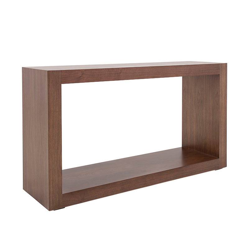 Consola Berne Made de madera de nogal, frente con chapa de nogal, tamaño 140x80x40 cm, diseño elegante y funcional.