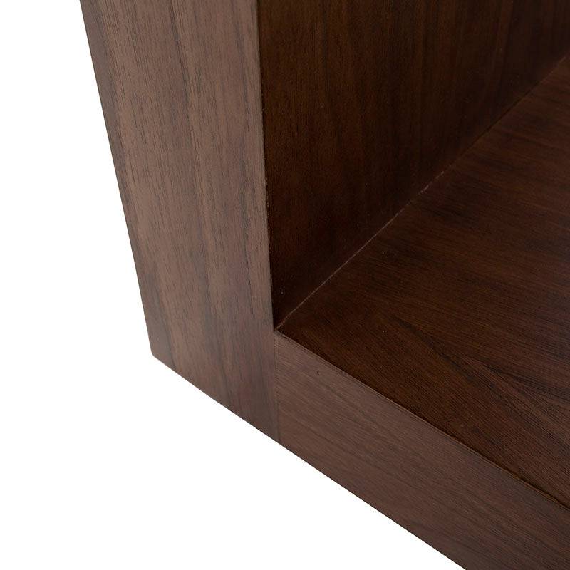 Consola Berne de madera nogal gris con placa de mármol, frente y dimensiones de 140x80x40 cm, de deurope.com.mx