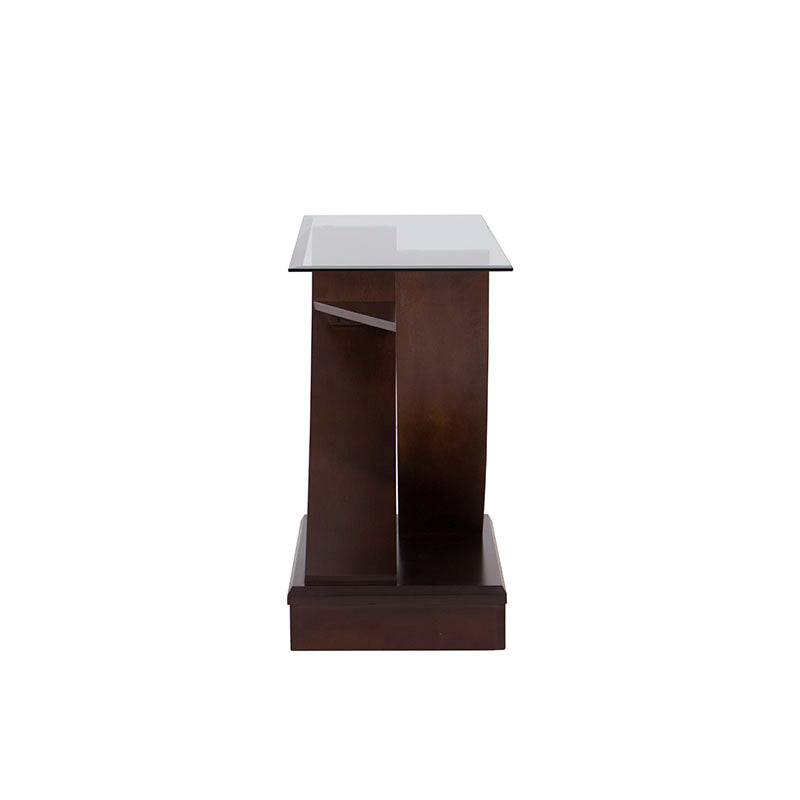 Juego de comedor Aragón de 8 piezas de madera con cubierta de cristal y estructura en nogal, deoupe.com.mx, con dimensiones de 130x83x42 cm.