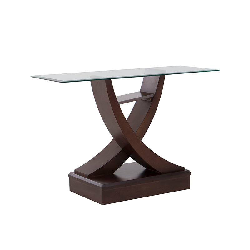 Juego de comedor Aragón de madera con cubierta de cristal, incluye 8 piezas en acabado nogal, con diseño elegante y moderno.
