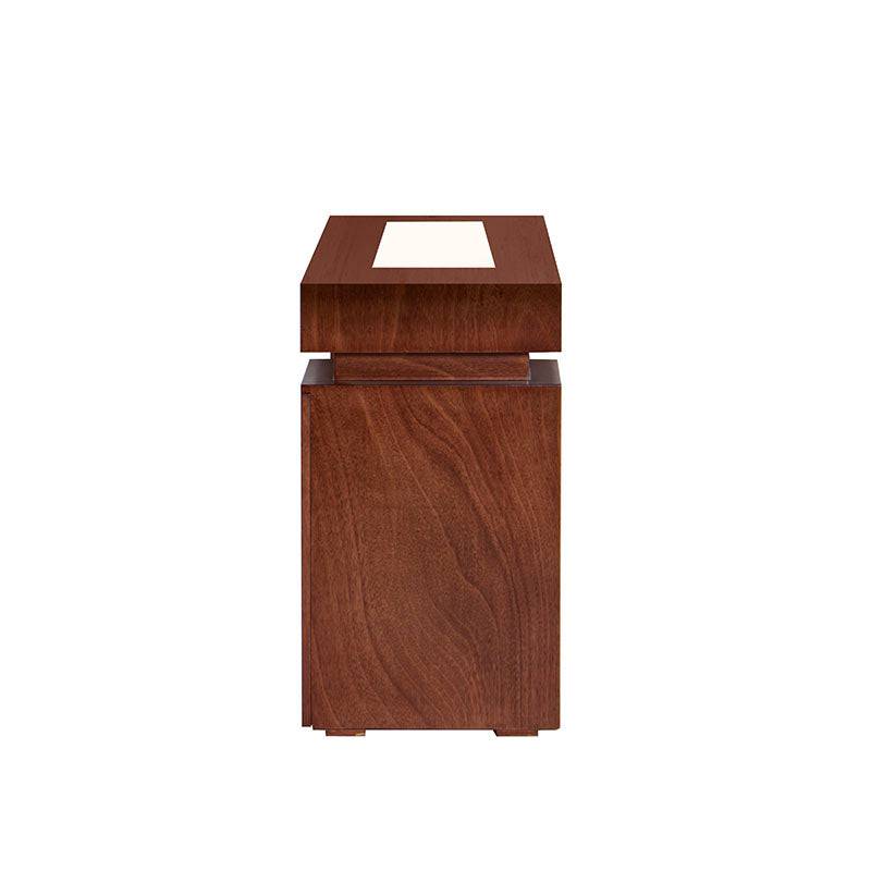 Consola Tamayo de madera con chapa de caoba y placa de mármol, dimensiones 140x75x40 cm, deurope.com.mx