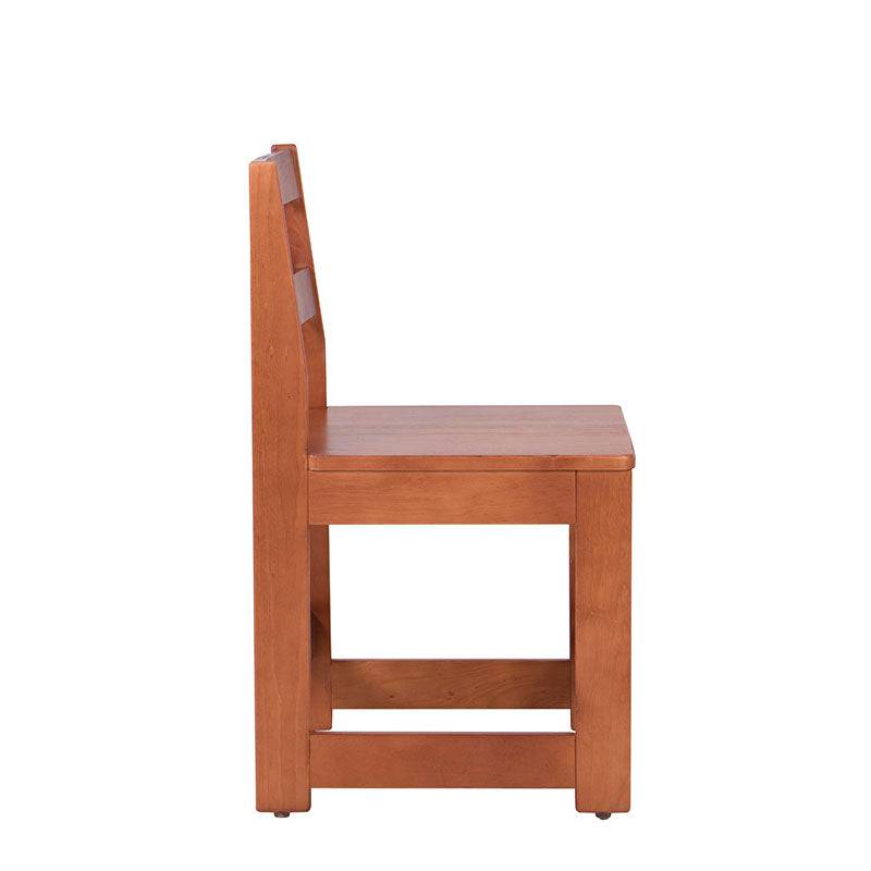 Silla para escritorio Texas de madera con respaldo y asiento en color nogal, diseñada para oficina.