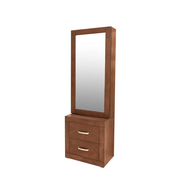 Espejo de pie con cajones en madera, estilo Atenas, en un elegante juego de recámara deurope.com.mx