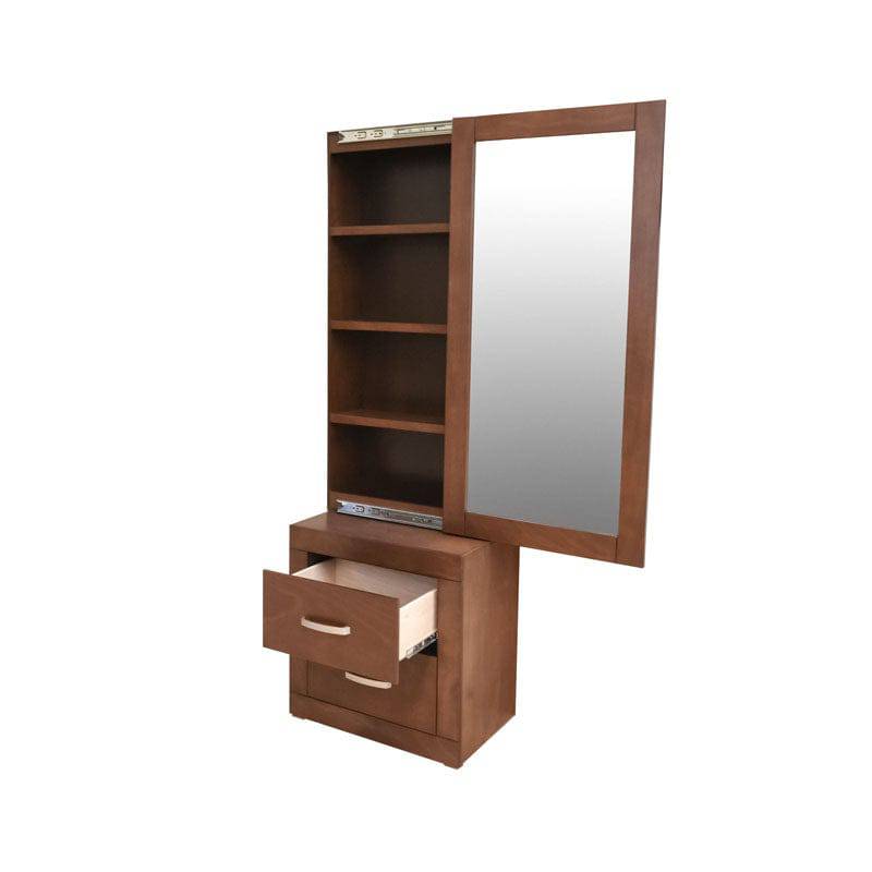 Espejo de pie de madera con cajones para juego de recámara Atenas deurope.com.mx, diseño elegante y funcional.