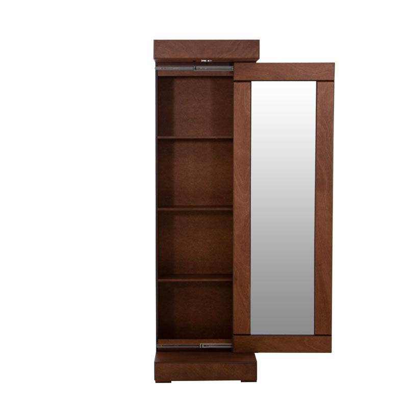 Espejo de pie con alhajero Noruega de 5 piezas, chapa de okumé, frente de 51 cm, alto 180 cm, fondo 40 cm, deurope.com.mx