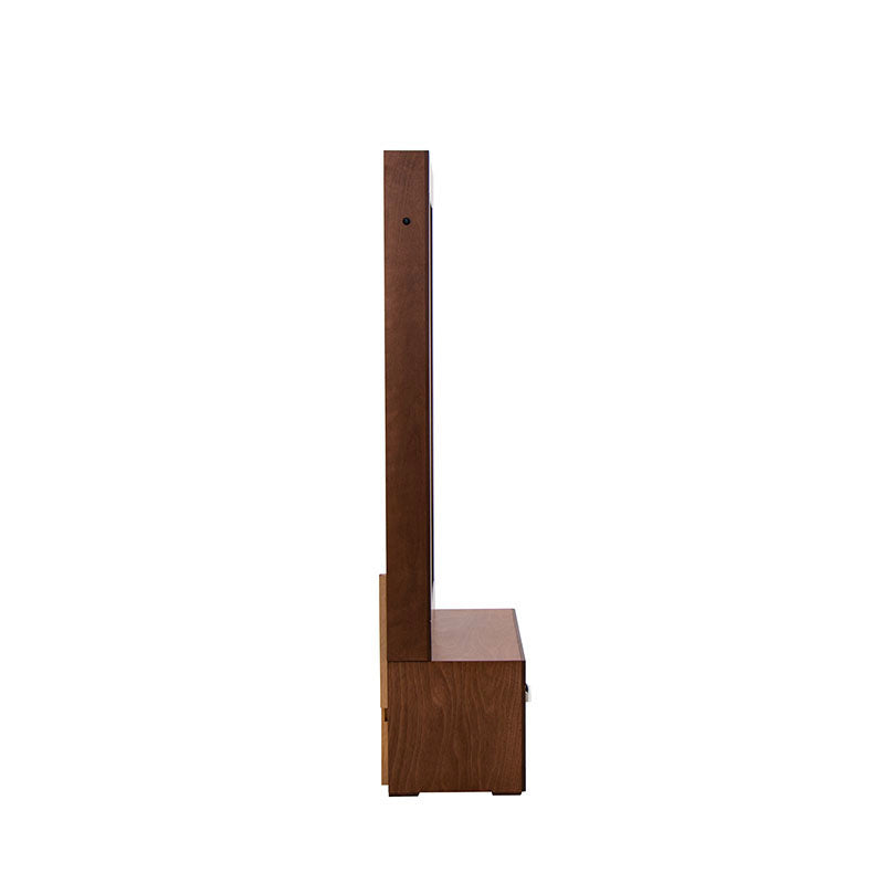 Espejo de pie Noruega de 180 cm de altura y 80 cm de ancho con marco de madera de chapa de okume, en estilo moderno y elegante.