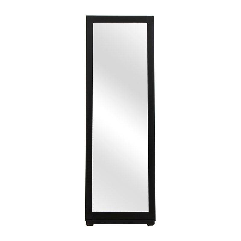 Espejo de pie negro Lazy de deurope.com.mx con estructura de melamina, 180 cm de alto y 60 cm de ancho.
