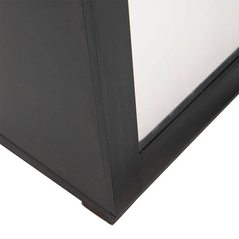 Espejo de pie negro Lazy de deurope.com.mx con estructura de melamina y espejo de 60 cm de ancho y 180 cm de alto.