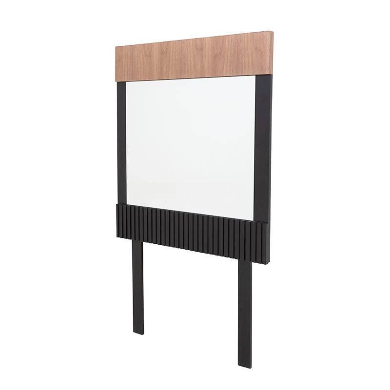 Espejo empotrado Jess de nogal negro, marco de madera de pino, 100x110 cm, con superficie reflectante grande y elegante.
