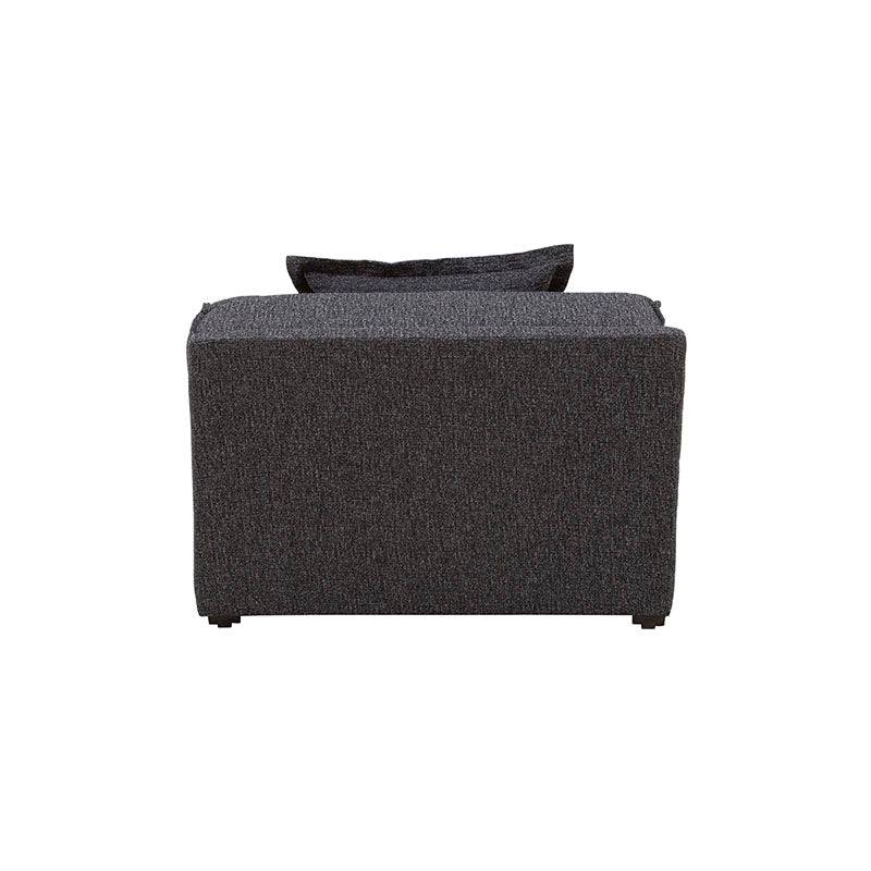 Futón Blux deurope.com.mx en tapiz gris con diseño tipo jaquard, 86 cm de alto, 100 cm de fondo y 62 cm de ancho.