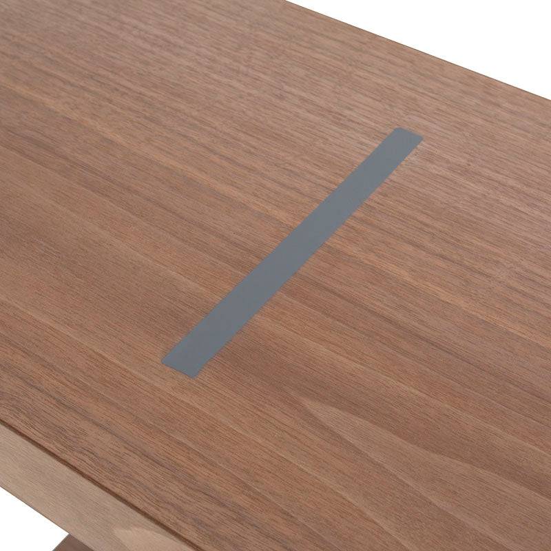 Librero Ariel de madera industrializada en nogal gris, con estantes abiertos y estructura moderna de 110 cm de ancho por 60 cm de alto.