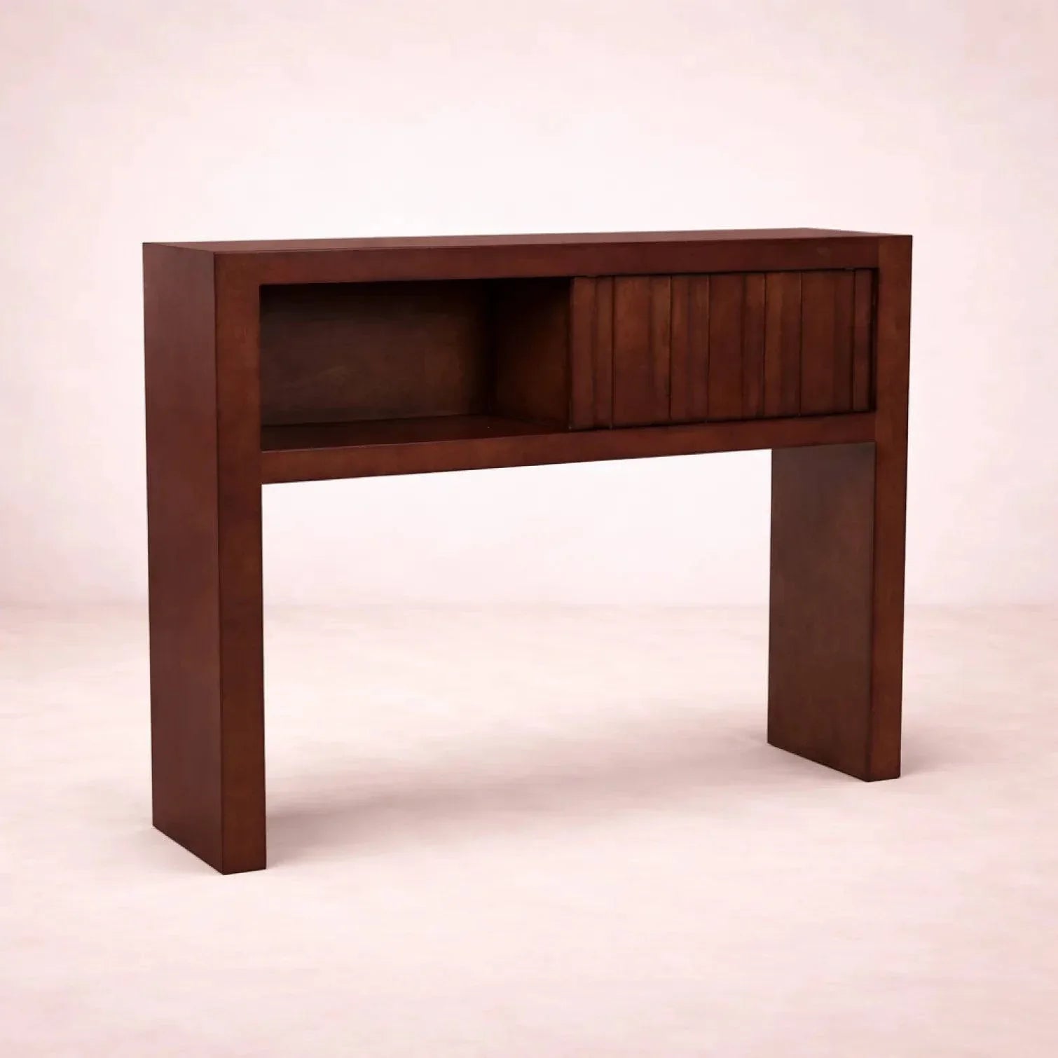 Librero superior Quebec de madera de nogal, encino y okumé con 140 cm de ancho, 120 cm de alto y 35 cm de fondo, de deurope.com.mx