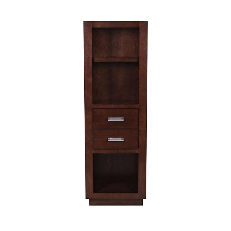 Librero Quebec de madera de Banak y encino, con estantes en nogal y okumé, frente de 60 cm, alto 180 cm y fondo 35 cm, deurope.com.mx