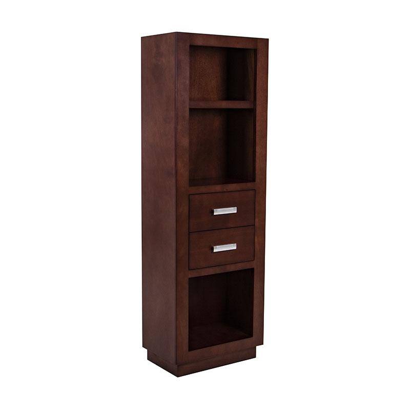 Librero Quebec de madera de nogal, encino y okumé con 60 cm de frente, 180 cm de alto y 35 cm de fondo, de deurope.com.mx