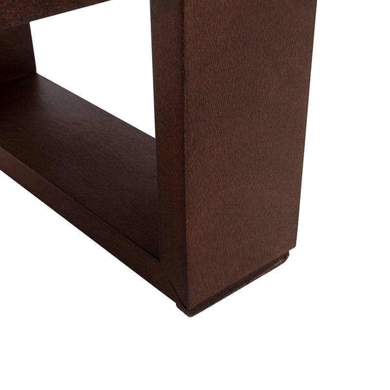 Librero Donat deurope.com.mx en chapa de caoba, frente de 100 cm, alto 190 cm y fondo de 33 cm, con acabado elegante y funcional.