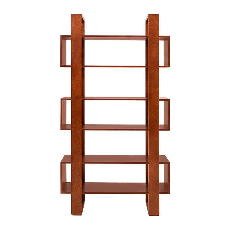 Librero Donat deurope.com.mx en chapa de caoba, con puertas y estantes, mide 100 cm de ancho, 190 cm de alto y 33 cm de fondo.