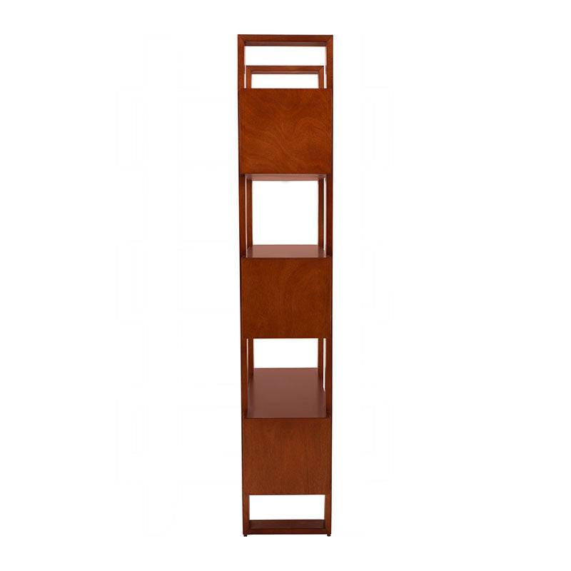 Librero Donat de madera de caoba en tono tabaco, con 100 cm de ancho, 190 cm de alto y 33 cm de fondo, de deurope.com.mx