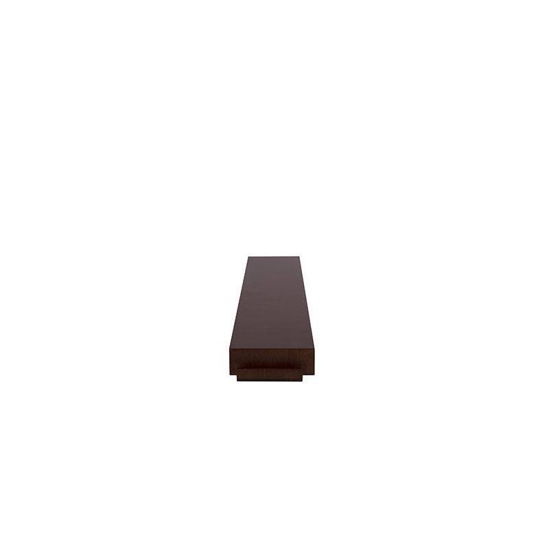Travesaño Tamayo para librero superior en chapa de caoba, 160 cm de largo, acabado en tono tabaco, con detalles de madera natural