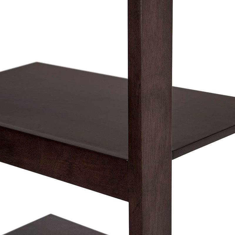 Librero Cay de madera en tono tabaco con chapa de caoba, 40 cm de ancho, 190 cm de alto y 30 cm de fondo, de deurope.com.mx