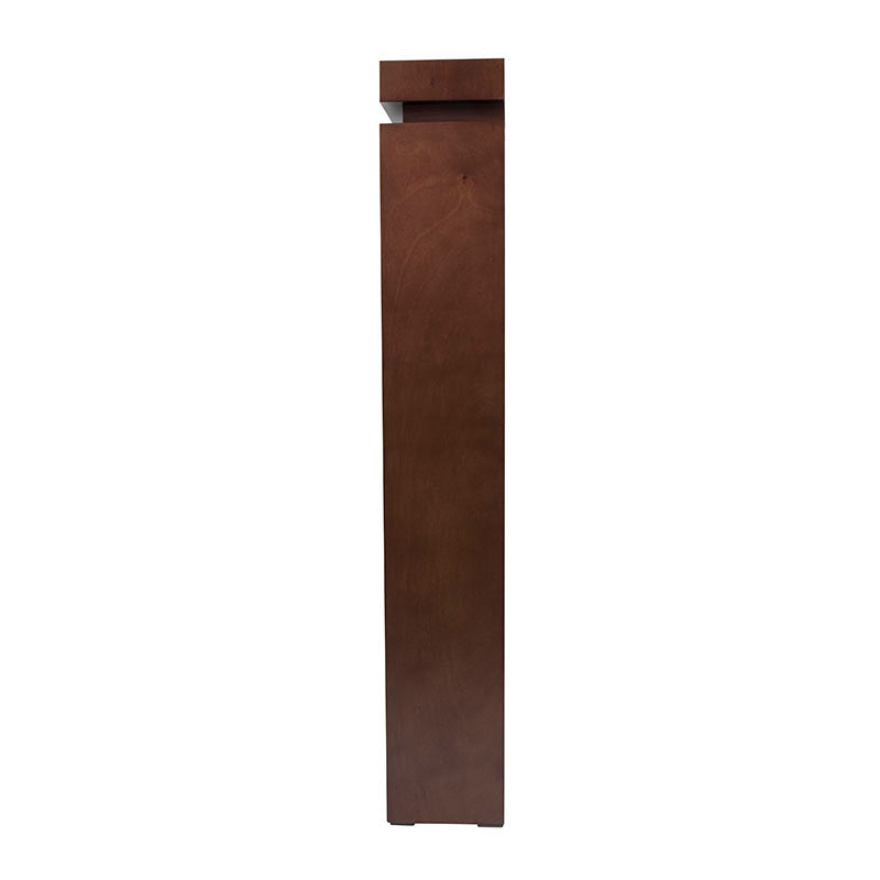 Librero Tamayo de 40 cm de altura con acabado en chapa de caoba, frente y estructura en color tabaco, estilo elegante.