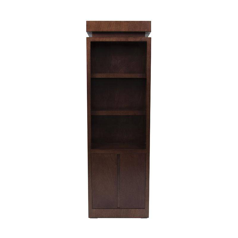 Librero Tamayo de 60cm de madera en tono tabaco con chapa de caoba, frente, alto de 190cm, fondo 30cm, de Deurope.com.mx