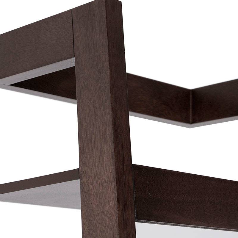 Librero Cay de 80cm en chapa de caoba, con 5 estantes y diseño elegante en color tabaco, deurope.com.mx