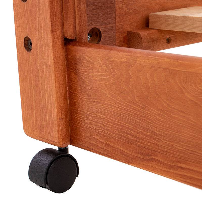 Cama Baja Texas de madera de pino con estructura de madera industrializada, frente y medidas visibles en la imagen.