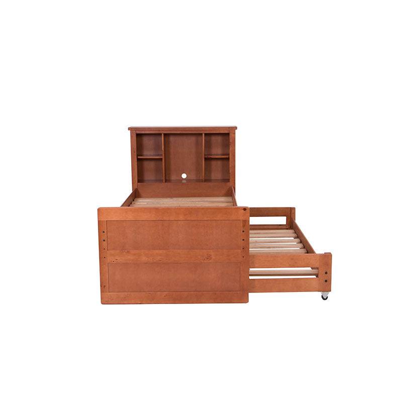 Cama doble Texas de madera de pino con estructura en nogal, deurope.com.mx, vista frontal con medidas detalladas.
