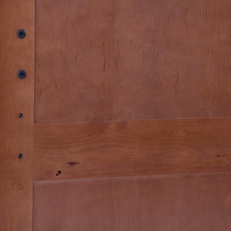 Cama doble Texas de madera de pino con acabado en nogal, estructura sólida y diseño moderno en la habitación.