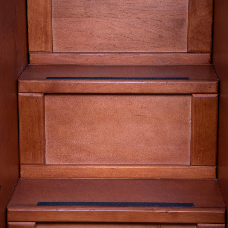 Cama alta Tenesse de madera de pino con estructura de madera industrializada, frente de 253 cm y altura de 124 cm.