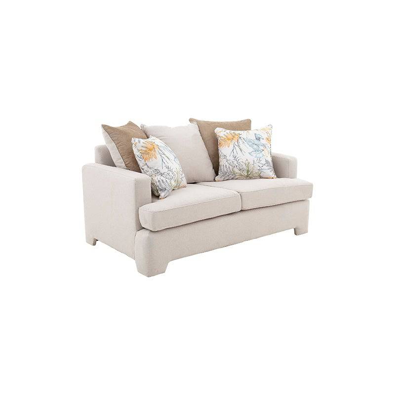 Juego de sala Tamayo 2 piezas deDeurope.com.mx en tela beige claro con sillón y sofá de 160 cm de ancho.