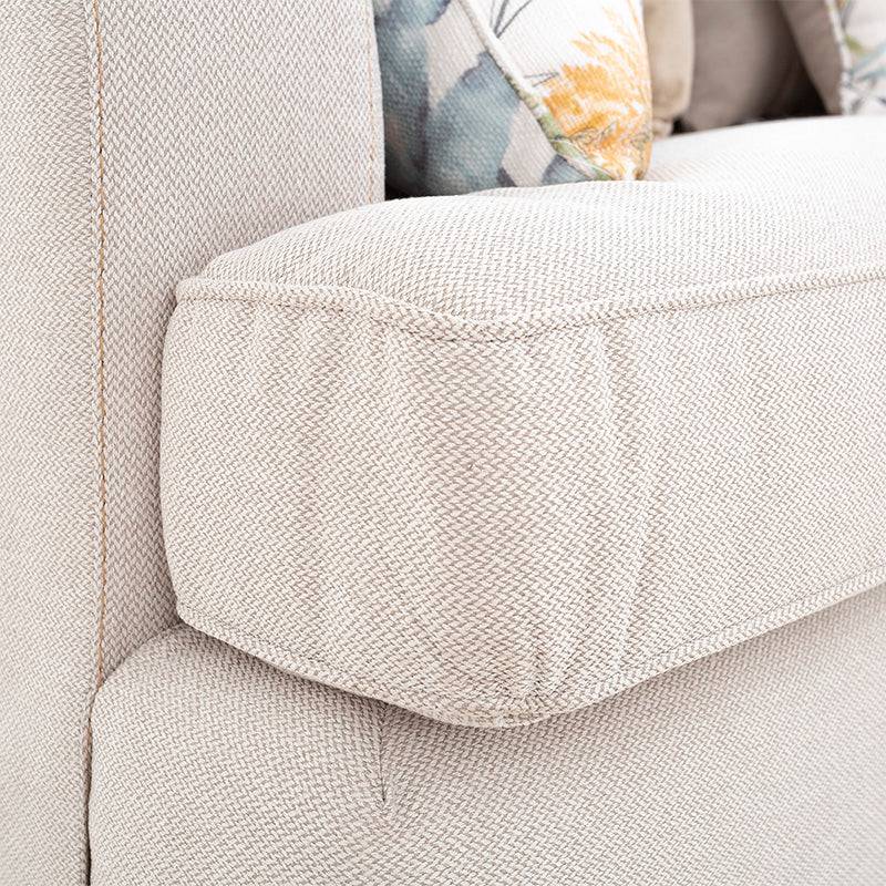 Juego de sala Tamayo de 2 piezas en tela beige claro, sofá loveseat con dimensiones de 160x94x96 cm, deurope.com.mx