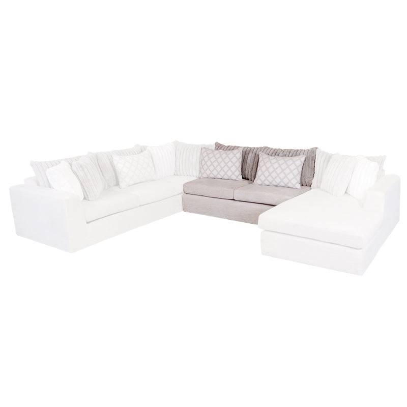 Módulo de sala San Miguel Loveseat Central de Deurope en color gris, diseño moderno y cómodo para estar en sala.