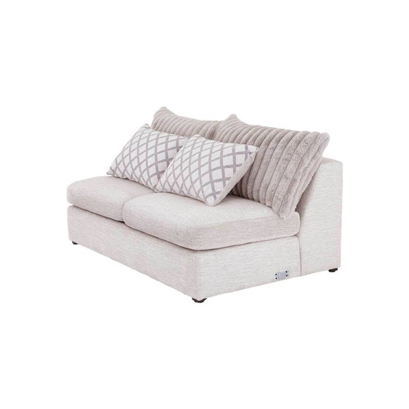 Módulo de sala San Miguel Loveseat Central de Deurope en tela gris con cojines, diseño moderno y cómodo para sala de estar.