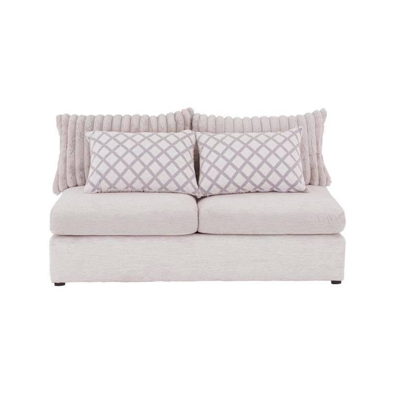 Módulo de sala San Miguel Loveseat Central de Deurope, asiento acolchado y tapizado en tela gris, ideal para sala moderna.