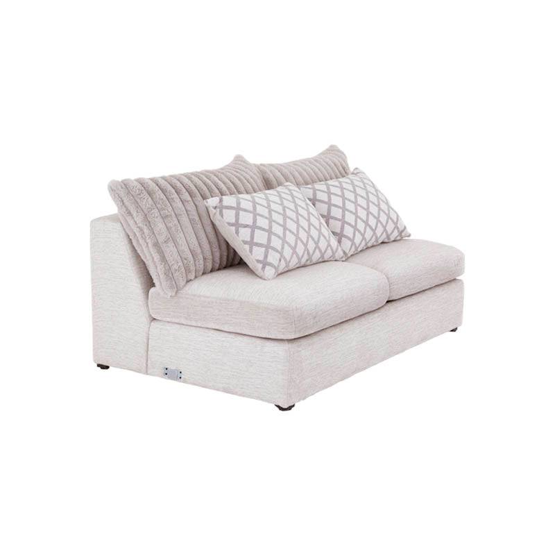 Módulo de sala San Miguel Loveseat Central de Deurope, sofá pequeño con tapizado en color gris y diseño moderno.