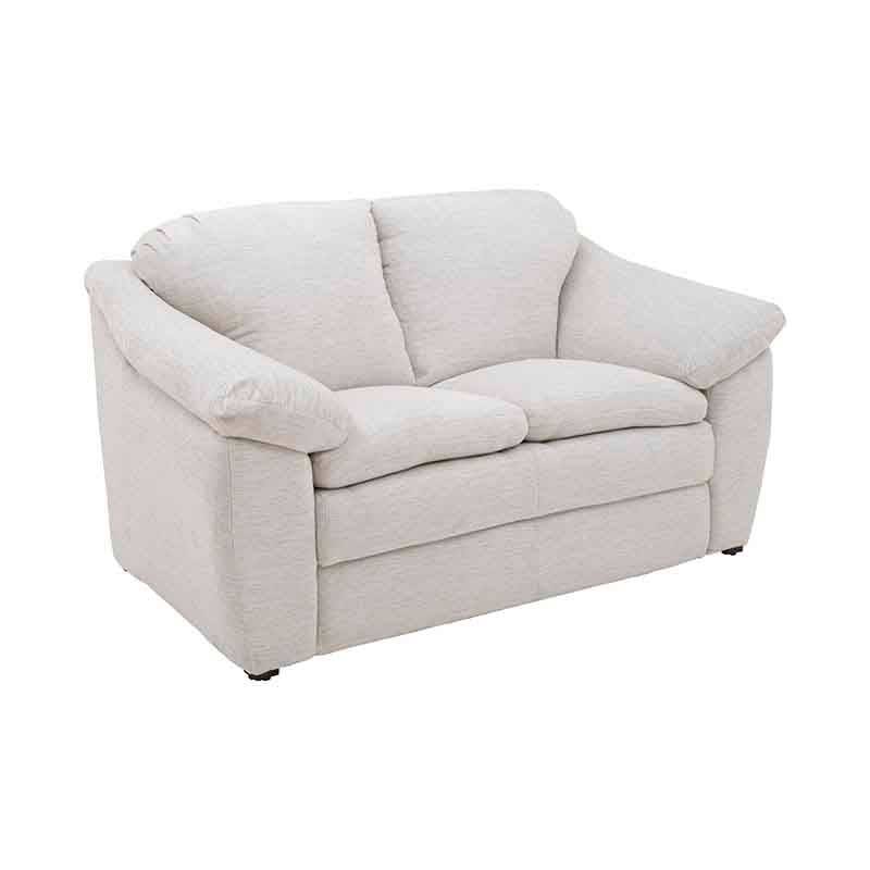 Sofá de sala Chloe de 2 piezas en tela marfil, con asiento acolchado y respaldo cómodo, deupeure.com.mx