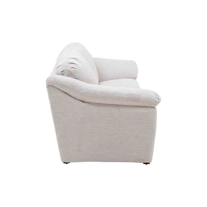 Juego de sala Chloe de 2 piezas en tela marfil con sofá loveseat de 150 cm de ancho y diseño moderno.