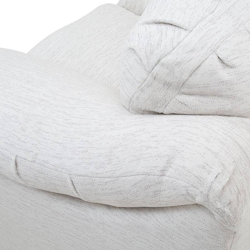 Sofá de sala Chloe de 2 piezas en tela marfil, con asientos cómodos y respaldo acolchado, ideal para espacios modernos.