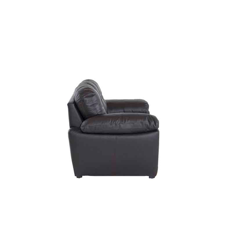 Juego de sala Carter de cuero moka, sillón loveseat de 169 cm de altura, 90 cm de ancho y 88 cm de fondo, de lujo y comodidad.
