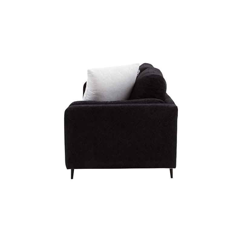 Juego de sala Alessandra deoupe, conjunto de 2 piezas en tapiz negro con estilo moderno, respaldo acolchado y estructura resistente.