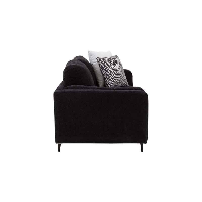Juego de sala Alessandra deurope.com.mx, sofá loveseat negro de tapiz plano y afelpado, con dimensiones de 176x80x93 cm.