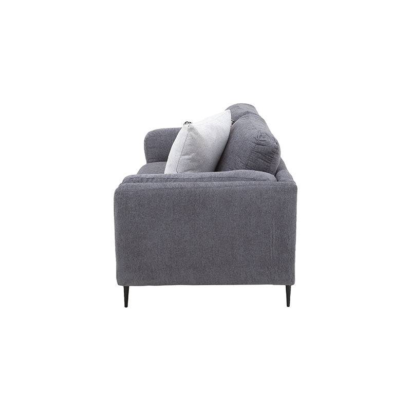 Juego de sala Alessandra deurope.com.mx, sofá loveseat negro tapizado en tejido plano afelpado, 176 cm de ancho.