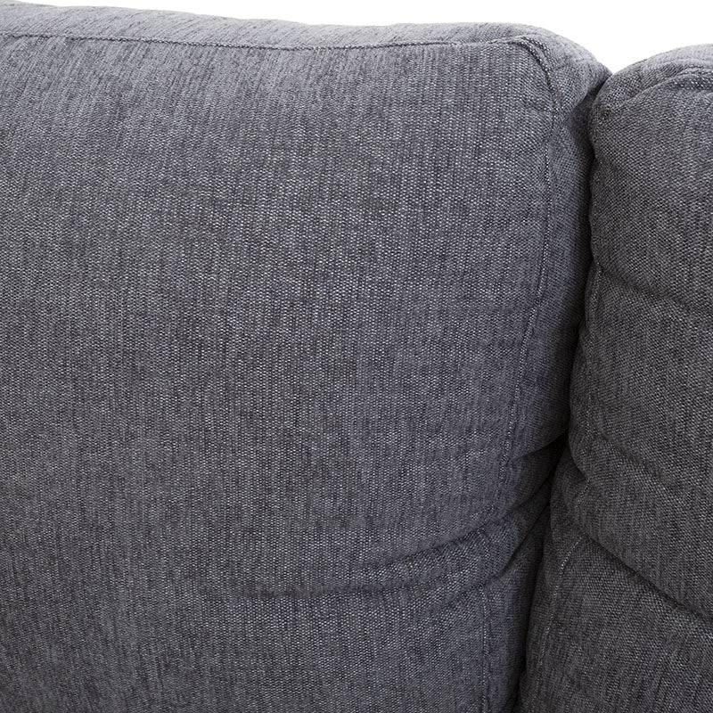 Juego de sala Alessandra de 2 piezas en tapiz negro, sofá loveseat con estructura de madera y cojines acolchados.