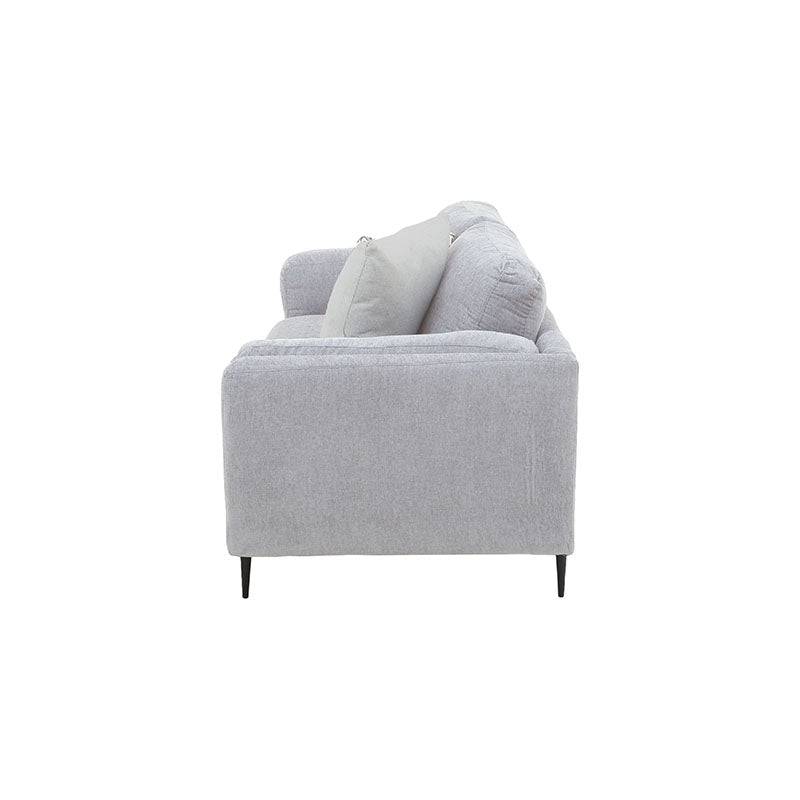 Juego de sala Alessandra 2 piezas en tapiz negro, sofá loveseat con tapizado afelpado, medidas 176x80x93 cm.