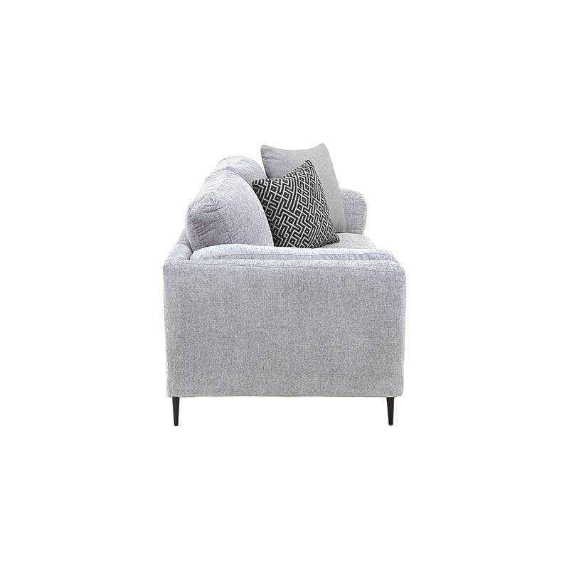 Juego de sala Alessandra 2 piezas de tapiz negro con estructura acolchada, tamaño 176x80x93 cm, deurope.com.mx