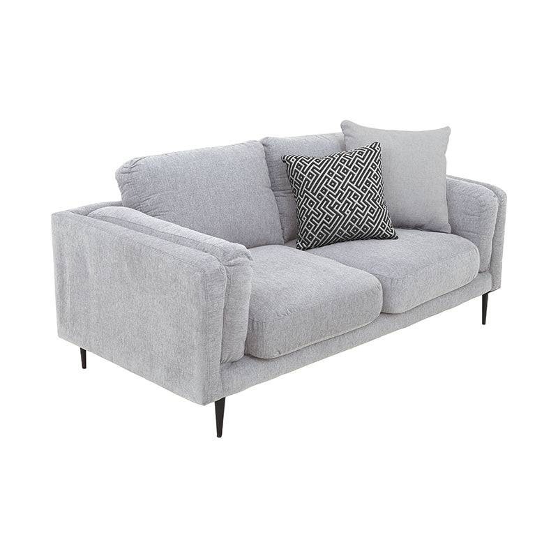 Juego de sala Alessandra deoupe.com.mx, sillón loveseat negro tapizado en tejido plano afelpado, 176x80x93 cm.
